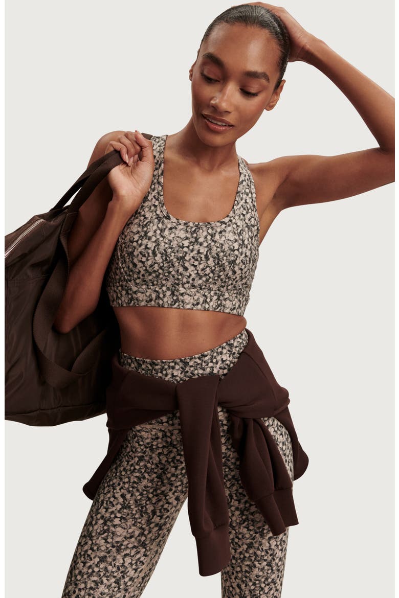 Freesoft Selma Racerback Sports Bra, Alternate, color, DAPPLED FLORAL
