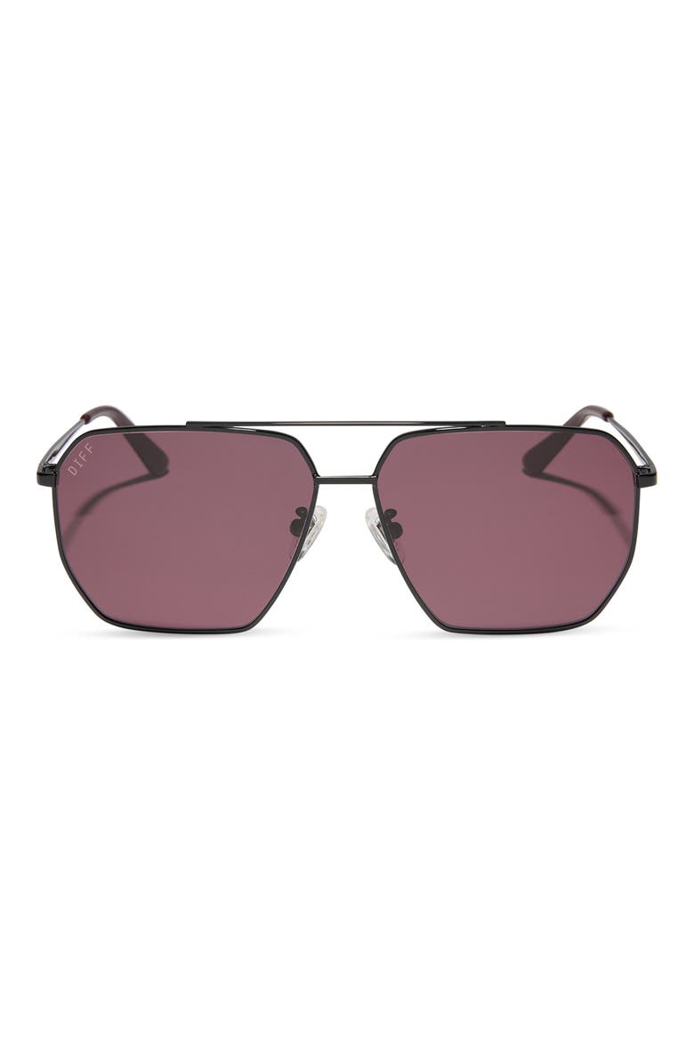 Berkely 59mm Gradient Navigator Sunglasses, Main, color, BLACK / DARK CHERRY