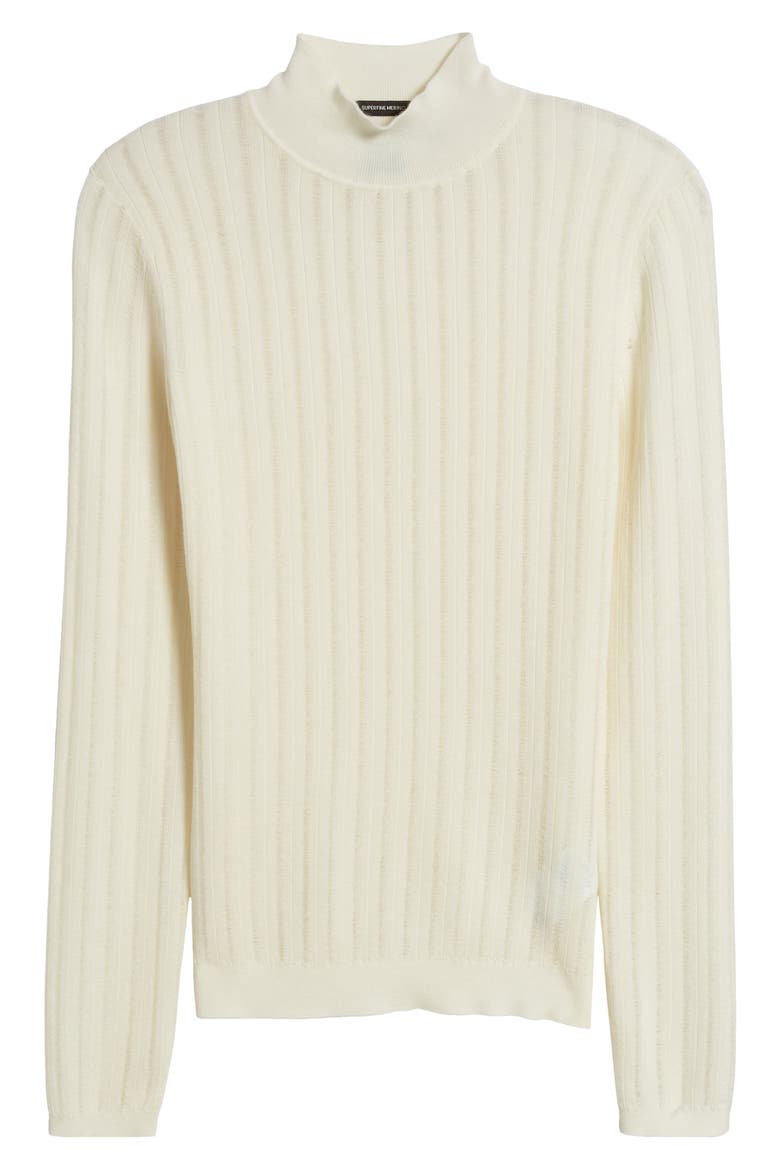 Fatirami Rib Wool Mockneck Sweater, Alternate, color, OPEN WHT