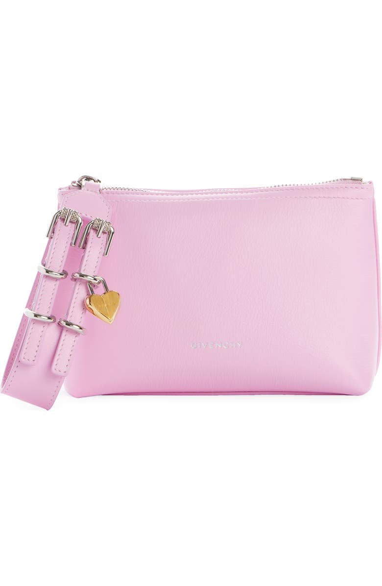 Givenchy Small Voyou Leather Wristlet, Main, color, 662-Candy Pink