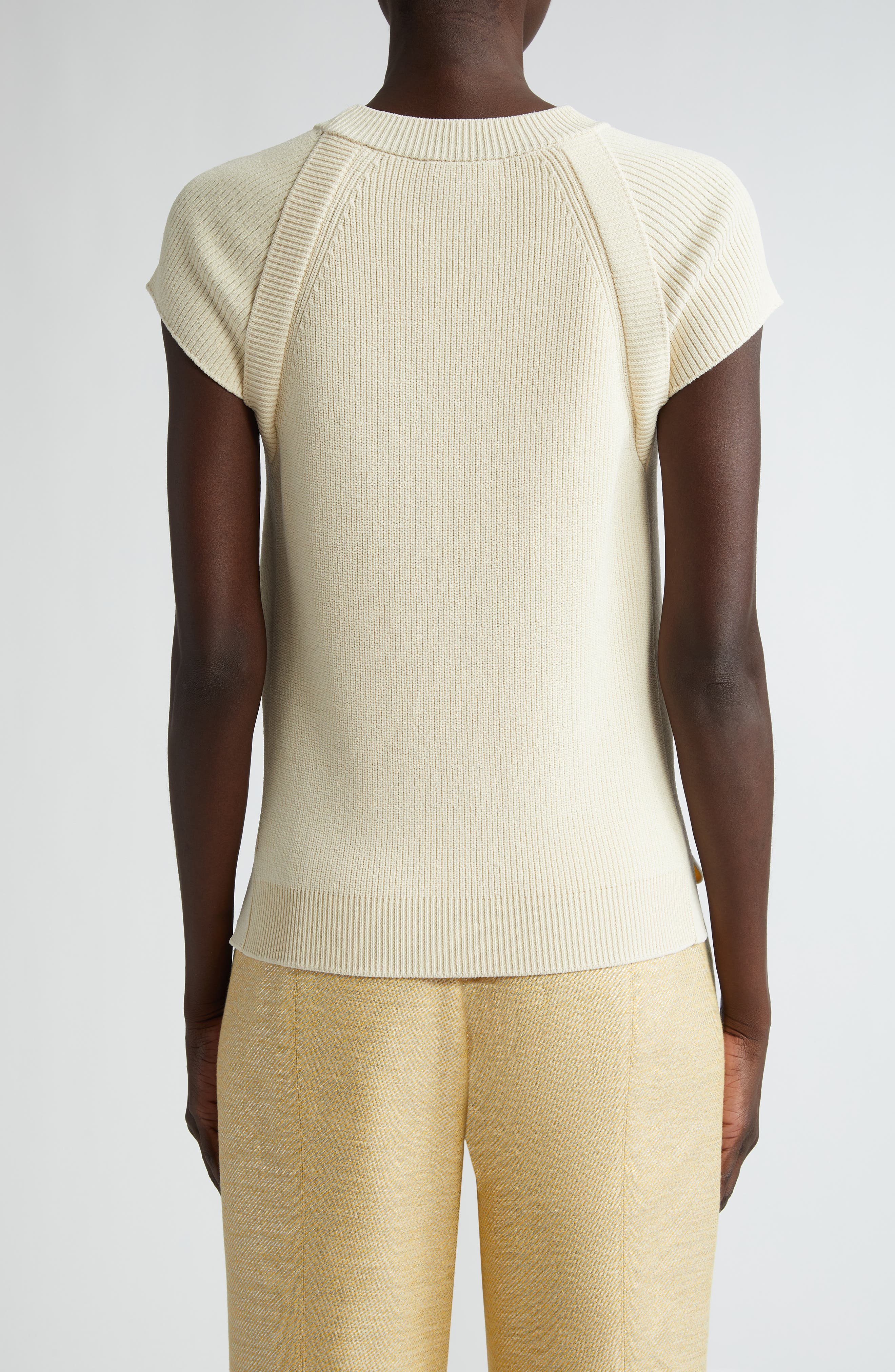 St. John Collection Cap Sleeve Rib Sweater (Women) | Nordstrom