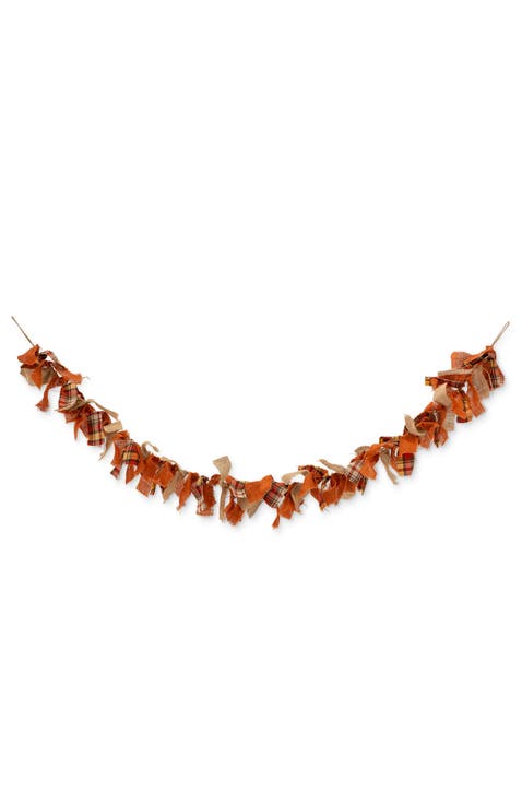6ft Fall Fabric Plaid Garland