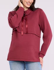 MOTHERHOOD MATERNITY Funnel Neck Pullover Nursing Sweatshirt