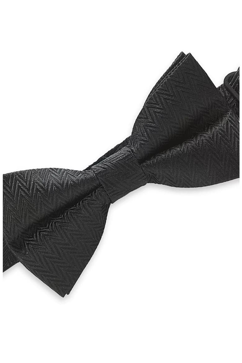 Chevron Pre-Tied Bow Tie, Alternate, color, BLACK