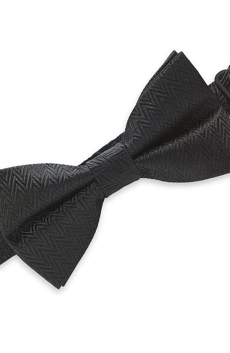 KARL LAGERFELD Chevron Pre-Tied Bow Tie, Alternate, color, Black