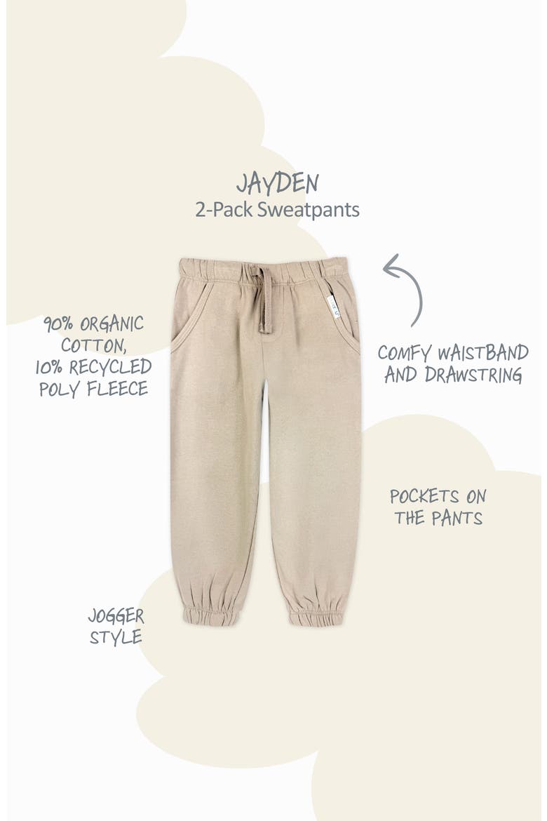 Kids' Jayden 2-Pack Organic Cotton Blend Sweatpants, Alternate, color, NATURAL