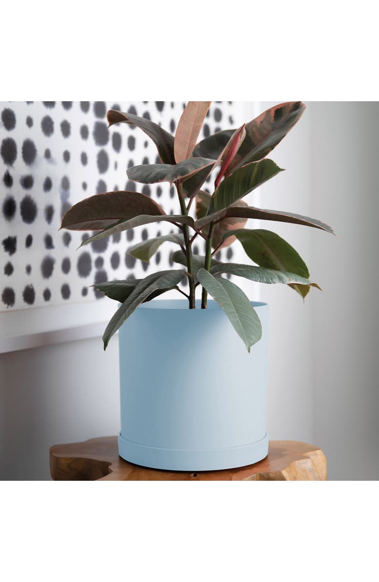 Bloem Mathers Planter w/ Saucer Tray 10" Misty Blue, Alternate, color,
