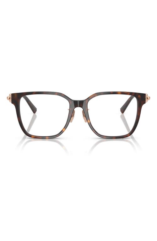 Tiffany & Co . 53mm Square Optical Glasses In Brown