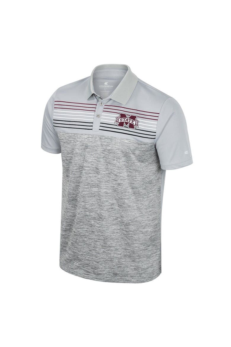 Men's Colosseum Gray Mississippi State Bulldogs Cybernetic Polo, Alternate, color, Gray
