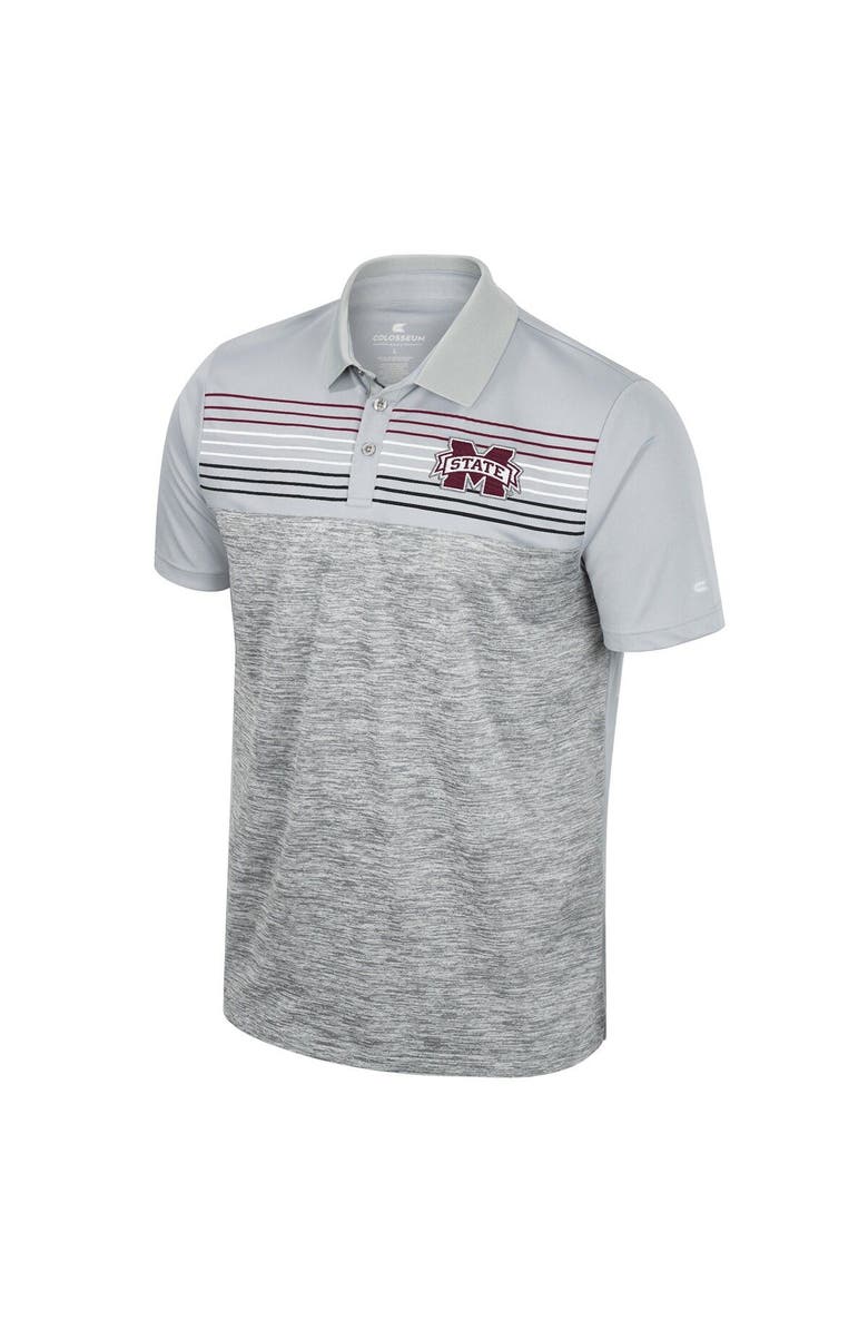 COLOSSEUM Men's Colosseum Gray Mississippi State Bulldogs Cybernetic Polo, Alternate, color, Gray
