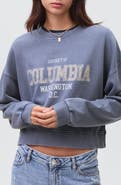 MANGO TEEN Oversize Crop Graphic Sweatshirt