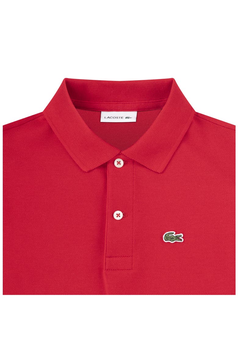 Kids' Solid Cotton Piqué Polo, Alternate, color, LACOSTE ROUGE