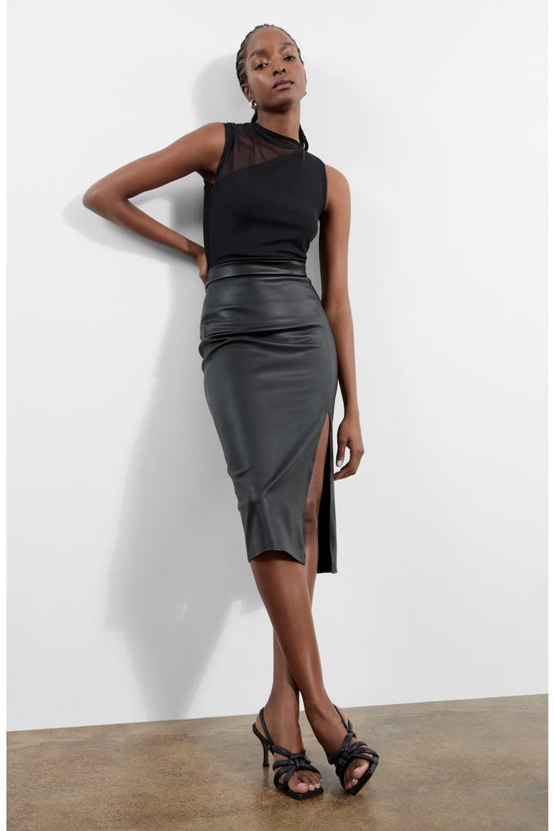 Ludlow Mesh & Ponte Top, Alternate, color, BLACK