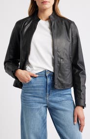 Schott NYC Cafe Racer Leather Jacket