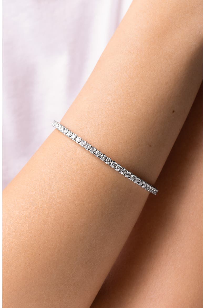 18K Gold Audrey Diamond Stretch Bangle (Online Trunk Show), Alternate, color, 18K WHITE GOLD