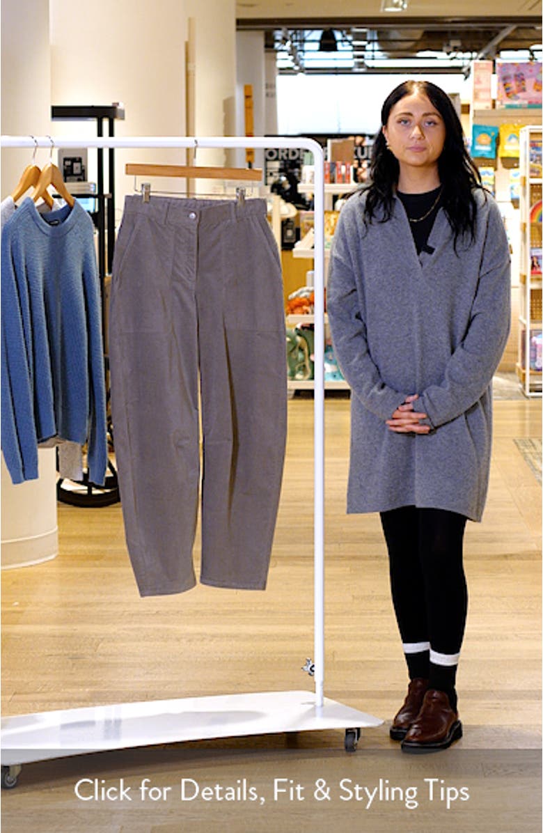 Barrel Leg Stretch Organic Cotton Ankle Pants, sales video thumbnail