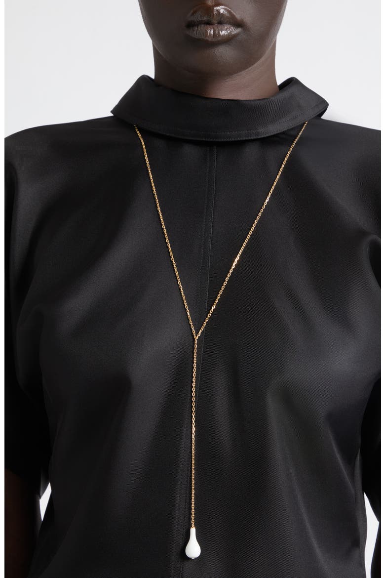 Crystal Drop Necklace, Alternate, color, WHITE/ GOLD