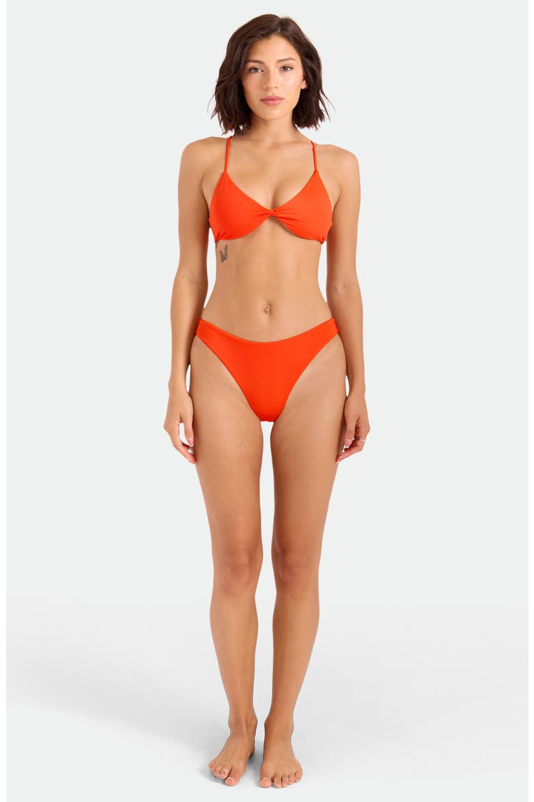 Simply Seamless Twist Front Bikini Top, Alternate, color, PERSIMMON