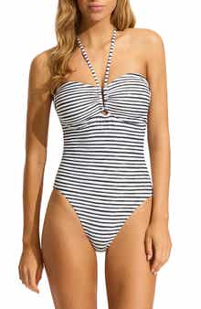 Seafolly Isla Palm U-Bar One-Piece Swimsuit