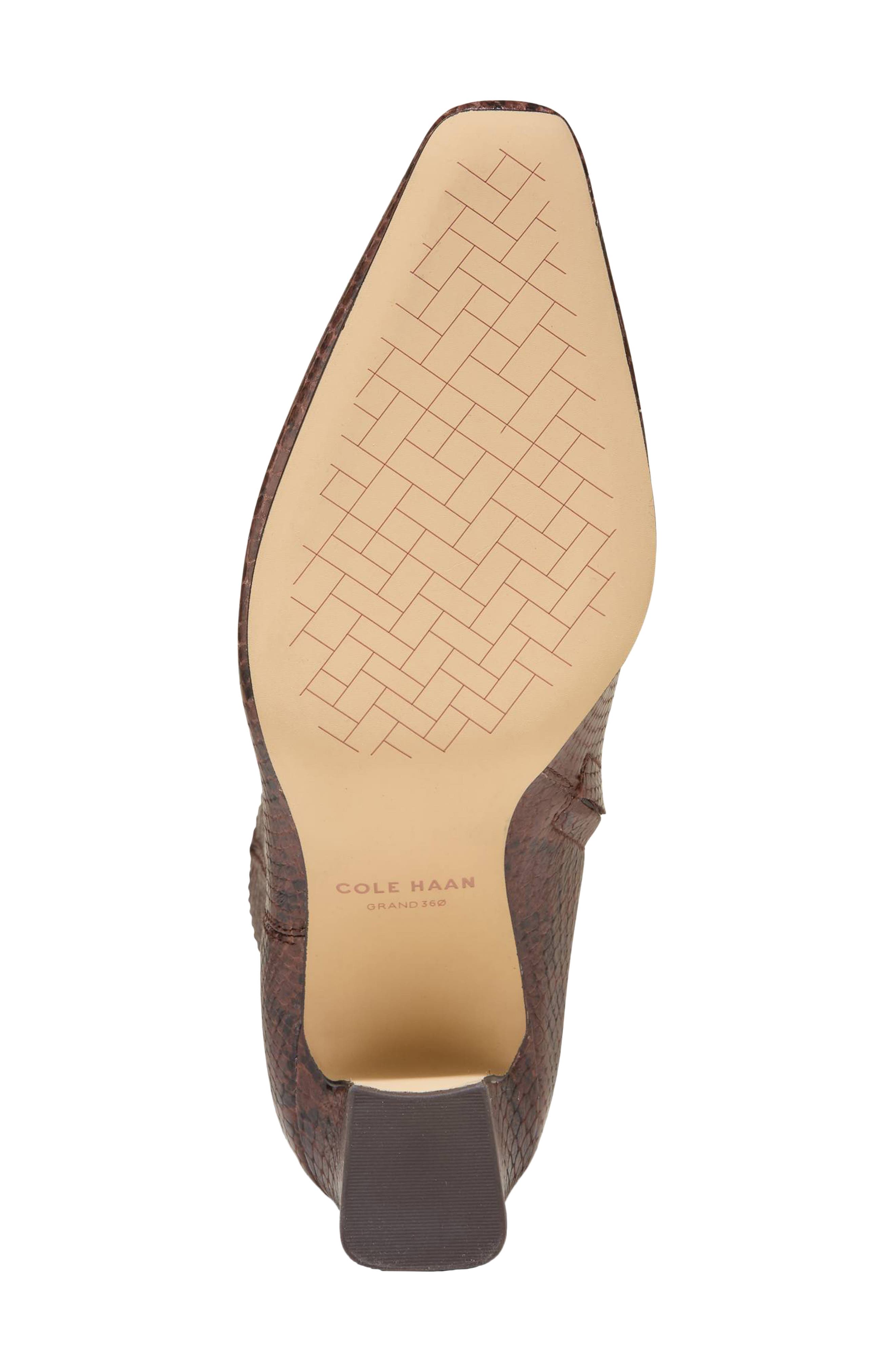 Blanche Leather Snip Toe Bootie, Alternate, color, HICKORY GLOSSY SNAKE PRINT