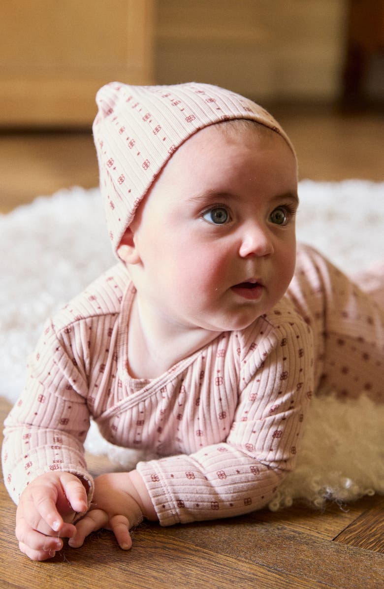 NoggiWear Printed Ribbed Beanie, Alternate, color, Pale Pink