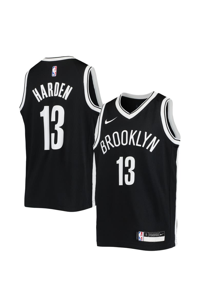 Nike Youth Nike James Harden Black Brooklyn Nets Swingman Jersey - Icon Edition, Main, color,