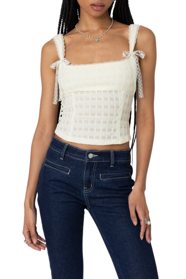 Lace Bustier Corset Top, Main, color, CREAM