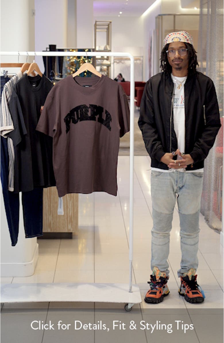 Flocked Logo Heavyweight Cotton Graphic T-Shirt, sales video thumbnail