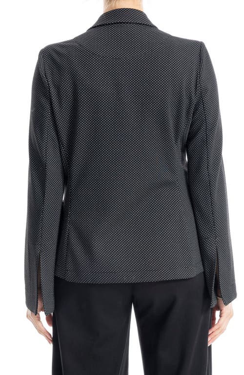 Max Studio Double Breasted Pin Dot Blazer In Black/ivory Pindot