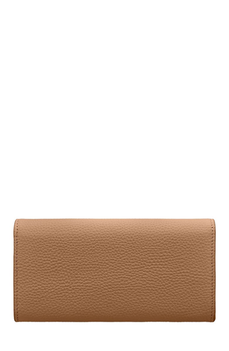MAISON de SABRÉ Long Leather Flap Wallet, Alternate, color, Sandstone Lily