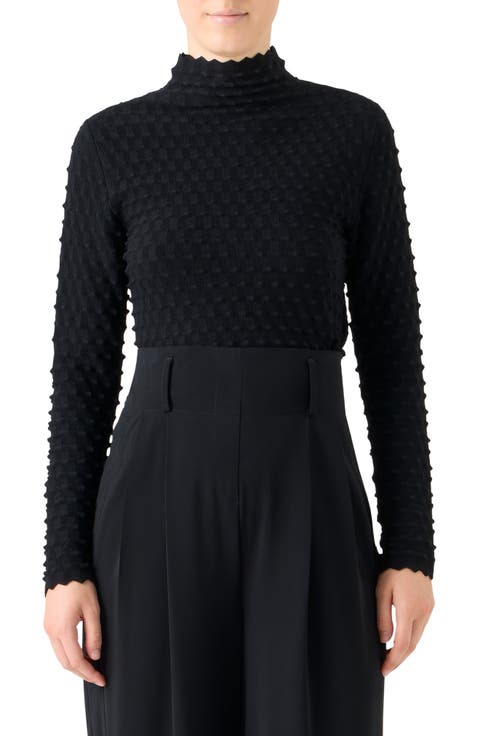 Dot Mock Neck Sweater