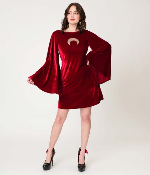 Angel Sleeve Downtown Scene Mini Fit & Flare Dress