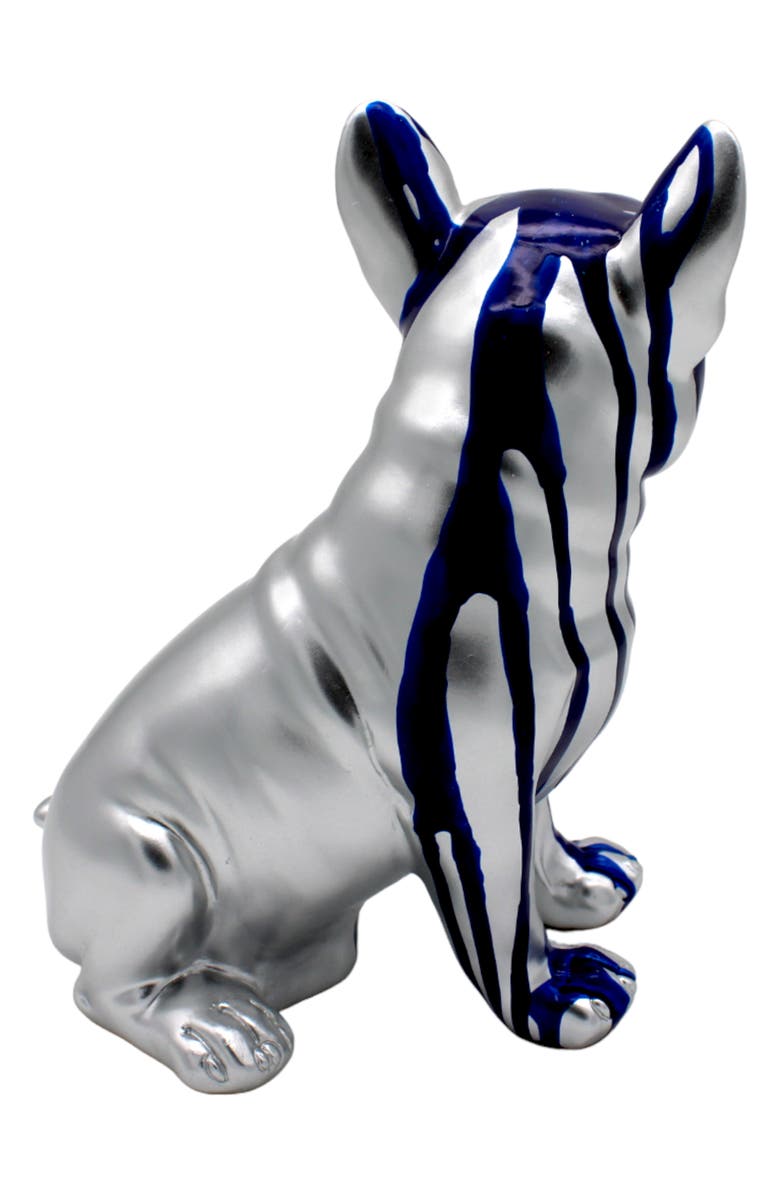 INTERIOR ILLUSIONS Sitting Blue Dripping French Bulldog Art Sculpture, Alternate, color, Multi-Color