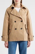 BCBG Max Azria Double Breasted Short Trench Coat