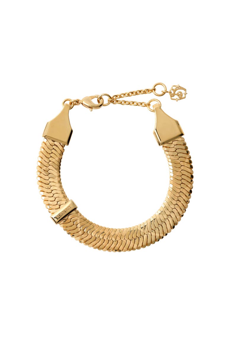 Burberry Engraved Check Bracelet, Main, color, Gold