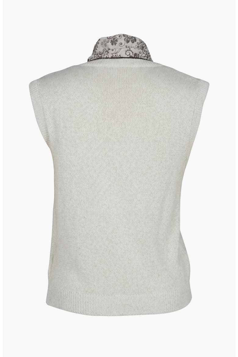 Soft Knit Sleeveless Cardigan Vest, Alternate, color, White
