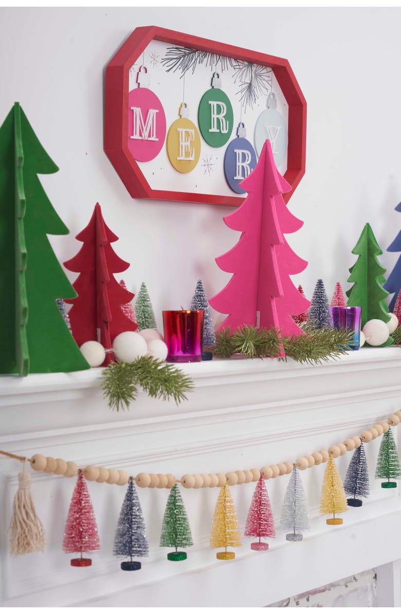 carol & frank Flocked Green Tree Figurine Set of 2, Alternate, color, Green