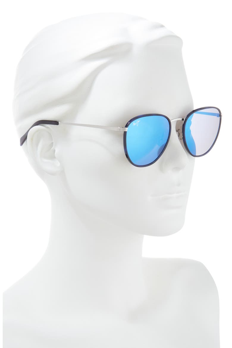 54mm Fashion Round Polarized Sunglasses, Alternate, color, BLUE SILVER BLUE