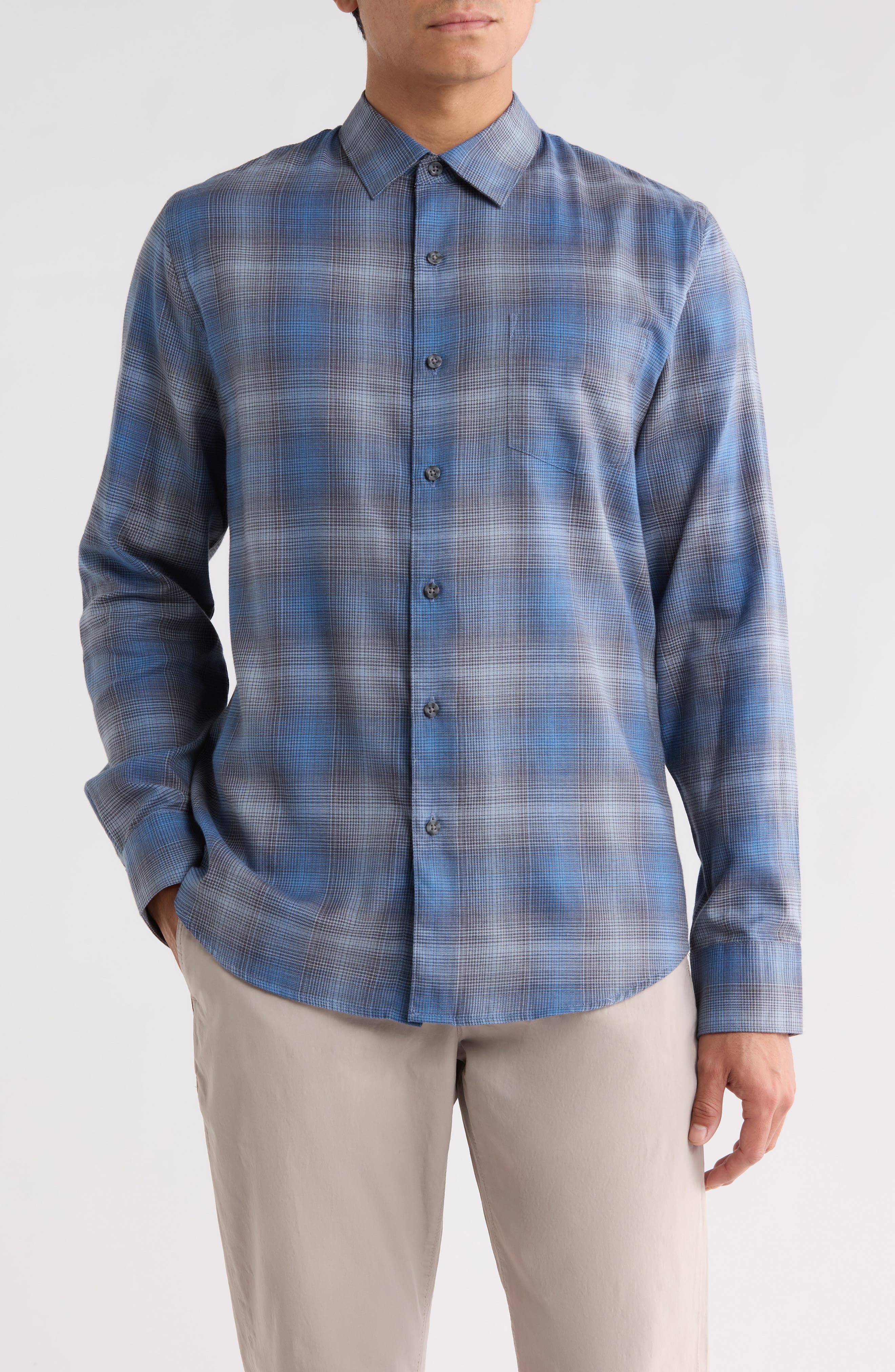 Inwood Plaid Long Sleeve Button-Up Shirt