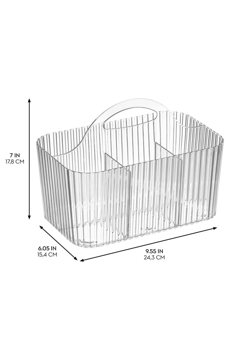 Plastic Shower Caddy Storage Organizer Basket with Handle, Alternate, color, Clear/Clear