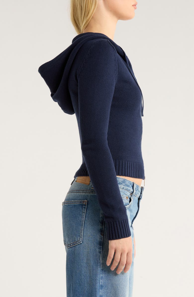 PacSun Skylar Front Zip Sweater Hoodie, Alternate, color, Navy