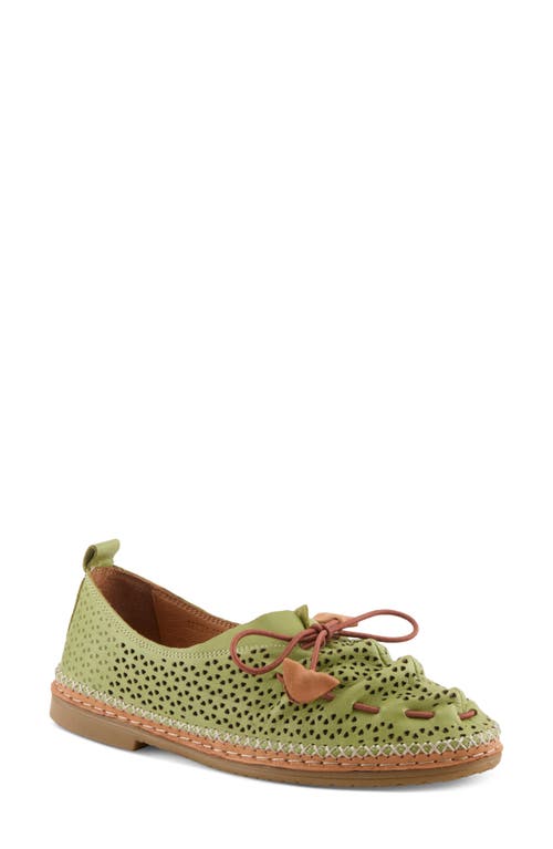 Spring Step Berna Perforated Loafer In Green