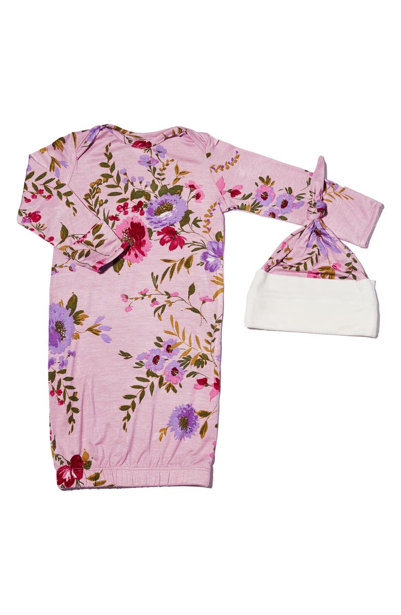 Baby Grey by Everly Grey Baby Grey Gown & Hat Set, Main, color, 