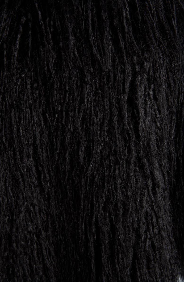 Dries Van Noten Feather Trim Faux Fur Jacket, Alternate, color, 