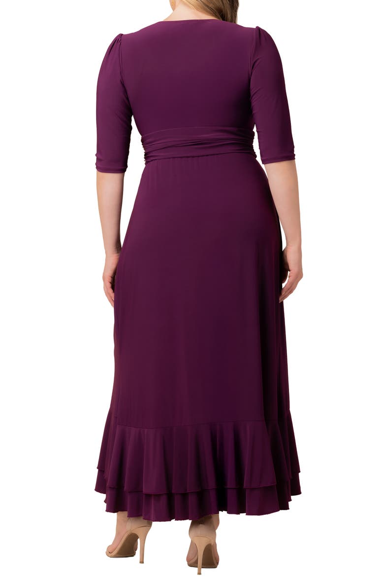 Veronica Ruffled High-Low Evening Gown, Alternate, color, PLUM