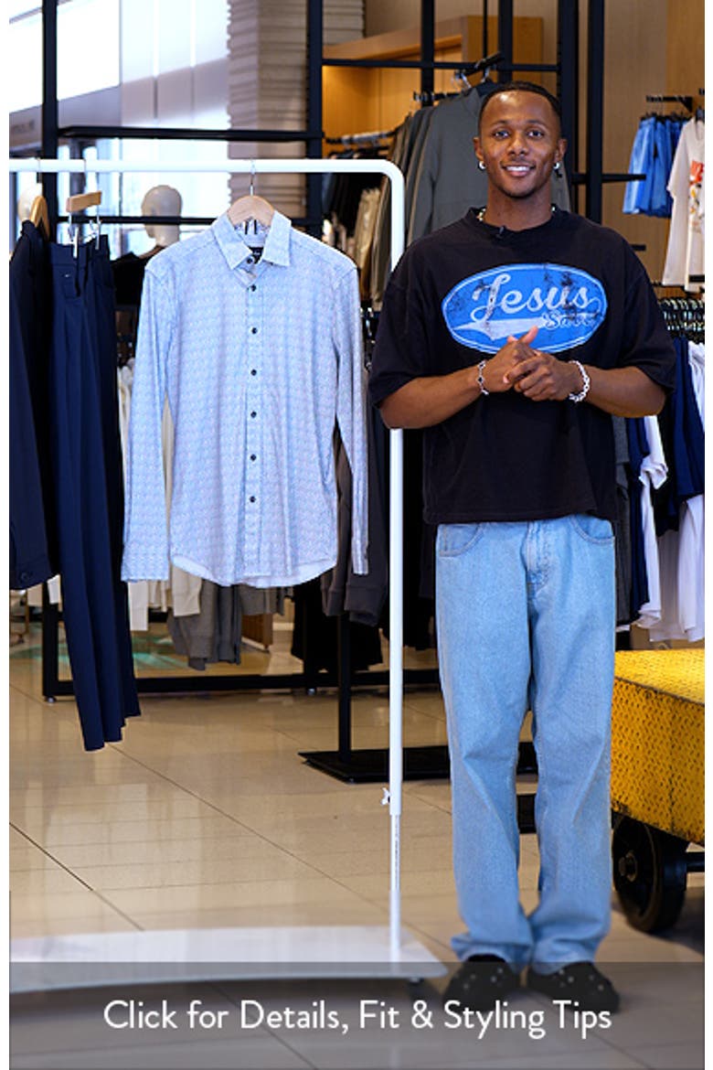 Dorsey Trim Fit Floral Knit Button-Up Shirt video