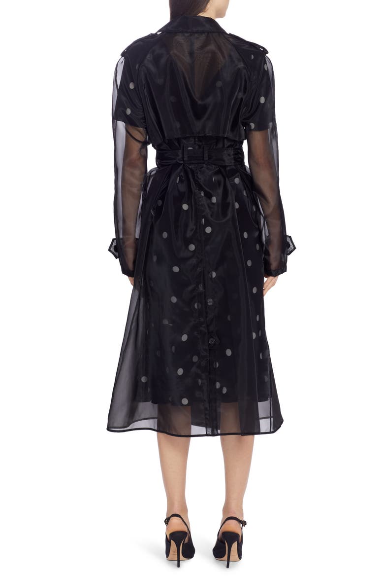 Sheer Organza Trench Coat, Alternate, color, BLACK