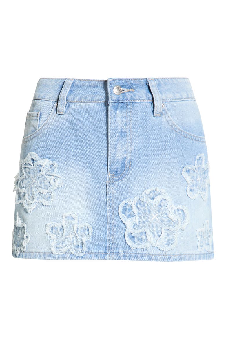 Leo Low Rise Denim Miniskirt, Main, color, VINTAGE WASH