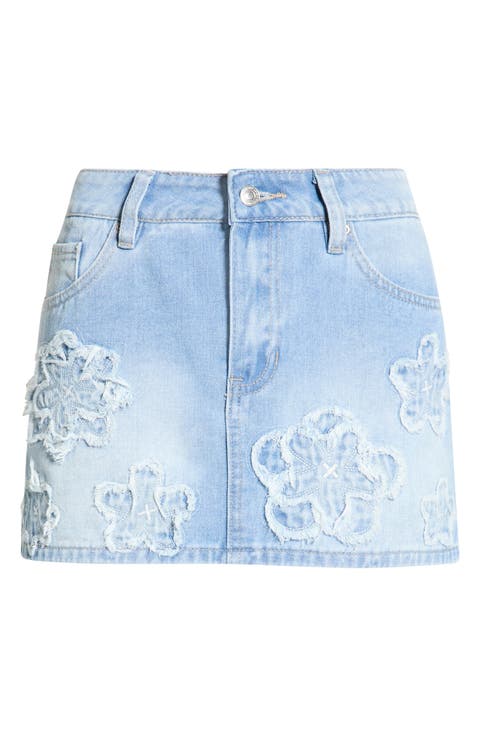 Leo Low Rise Denim Miniskirt