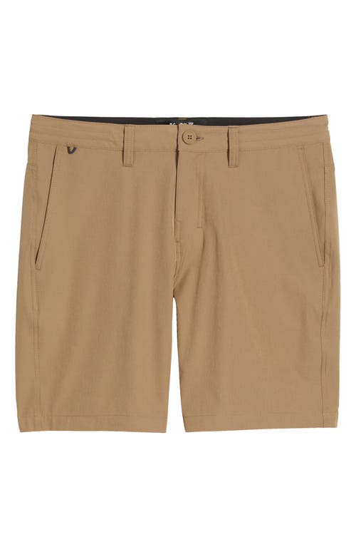 Roark Hytide Flat Front Hybrid Performance Shorts In Gold